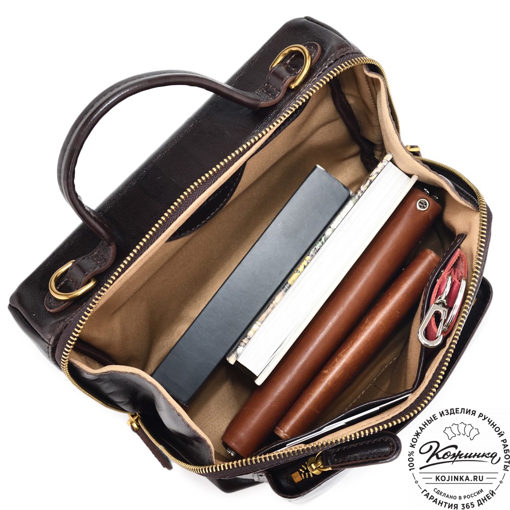 Женская кожаная сумка "Крис" "Кролик в короне"