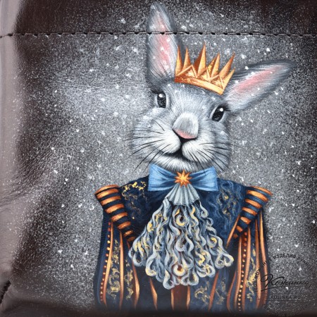 Женская кожаная сумка "Крис" "Кролик в короне"