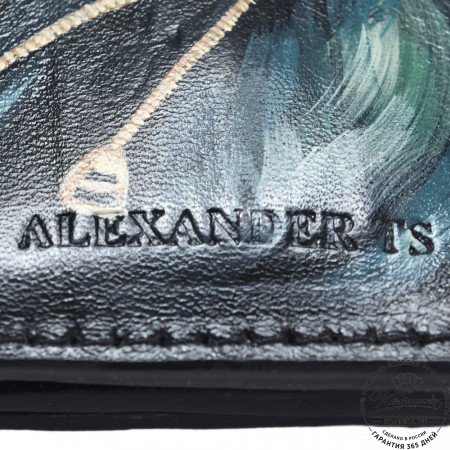 Кожаное портмоне "Монако" "Лис в очках"