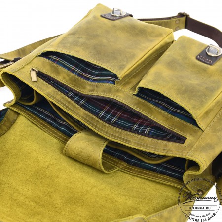 Кожаная сумка "Форман" (лимон крейзи)