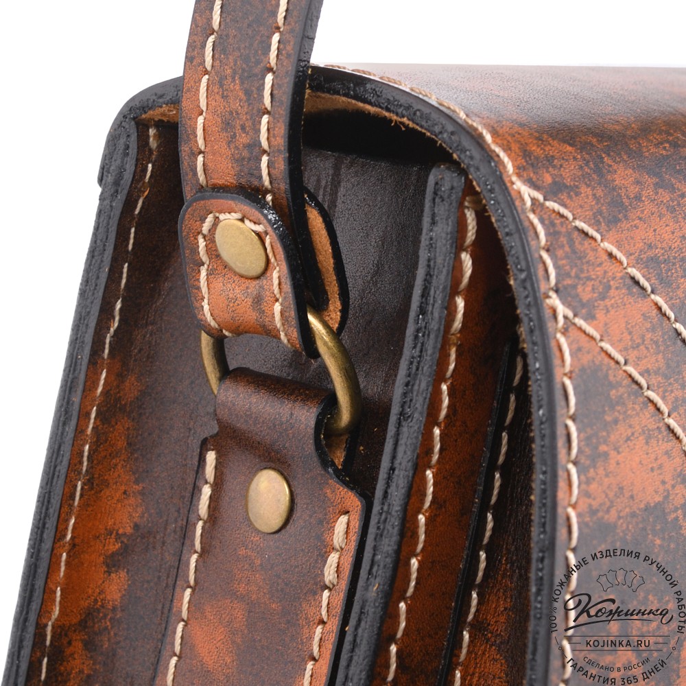 Кожаная сумка ручной работы "Джульетта-нью" (рыжый глянец)