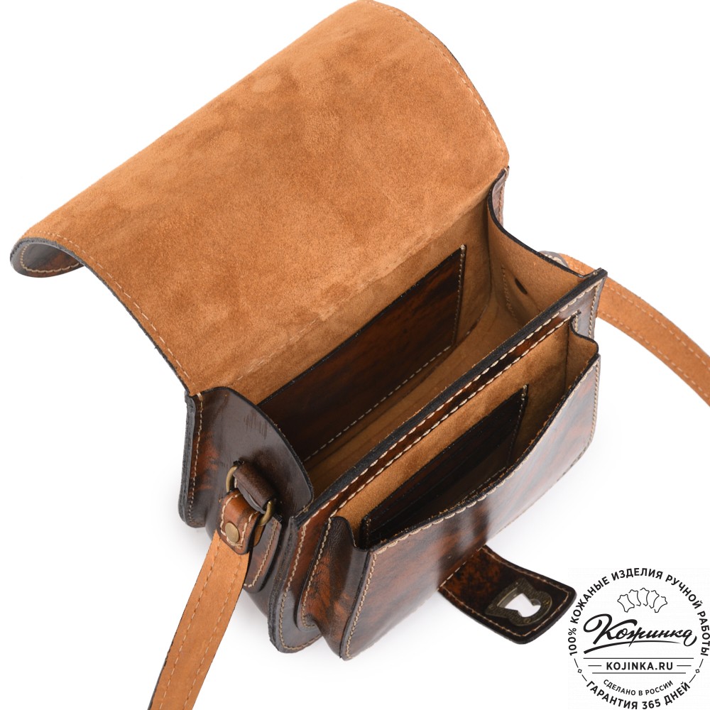 Кожаная сумка ручной работы "Джульетта-нью" (рыжый глянец)