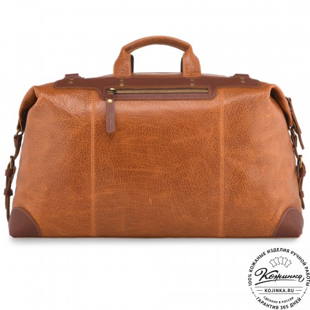 Кожаная дорожная сумка "Мегаполис" (фактура рыжая)