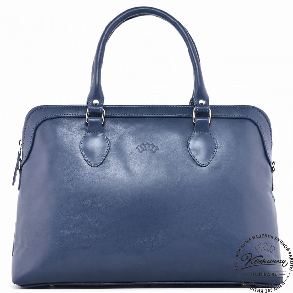  Женская кожаная сумка "Аврора" (синяя гладкая кожа). фото 1