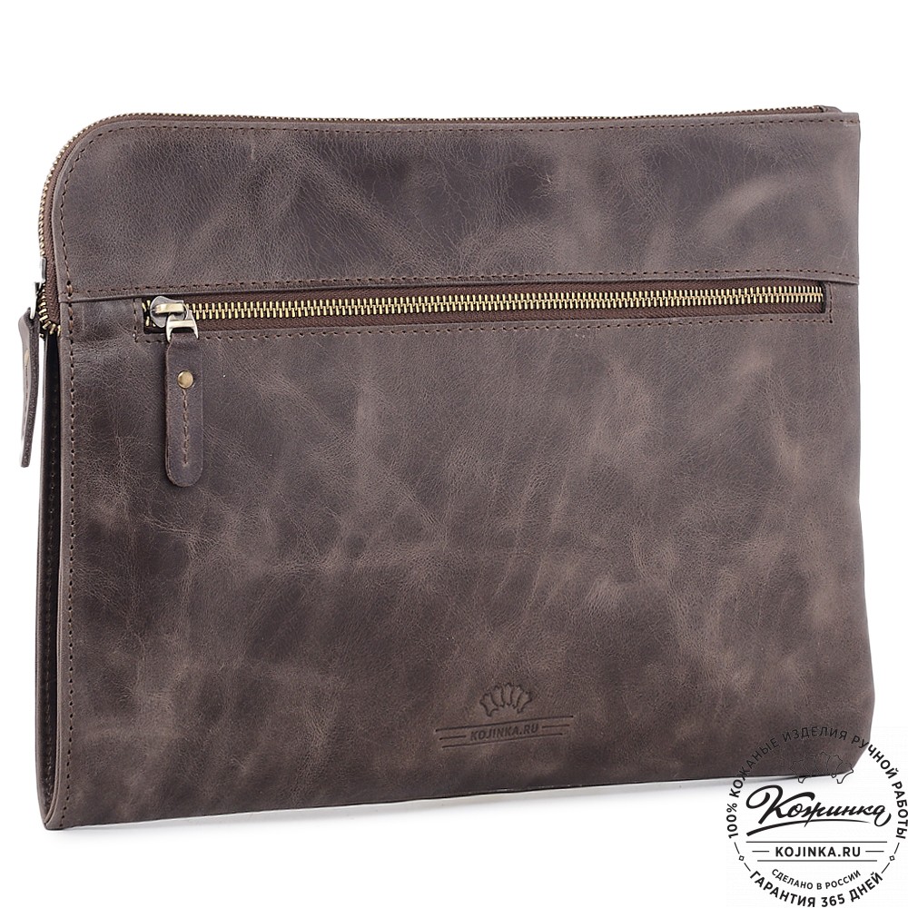 Кожаная папка для документов "Бэн" (темно-коричневый антик)