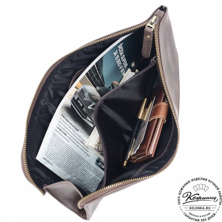  Кожаная папка для документов "Бэн" (темно-коричневый антик)