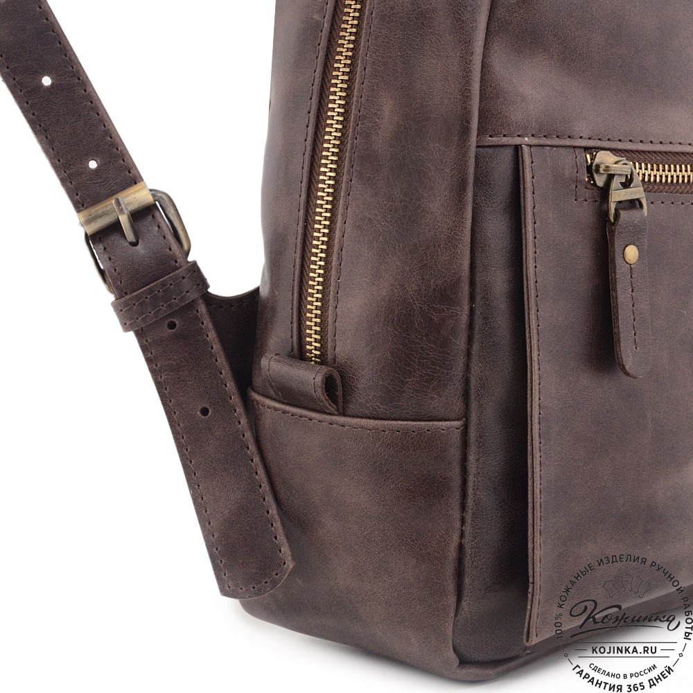  Женский кожаный рюкзак "Джессика" (темно-коричневый антик)