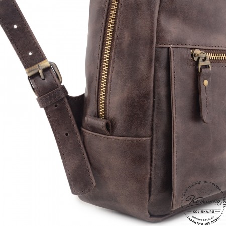  Женский кожаный рюкзак "Джессика" (темно-коричневый антик)