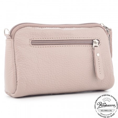  Кожаный клатч "Марта" (пудра)