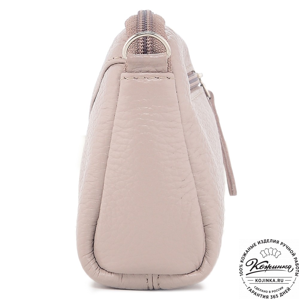  Кожаный клатч "Марта" (пудра)