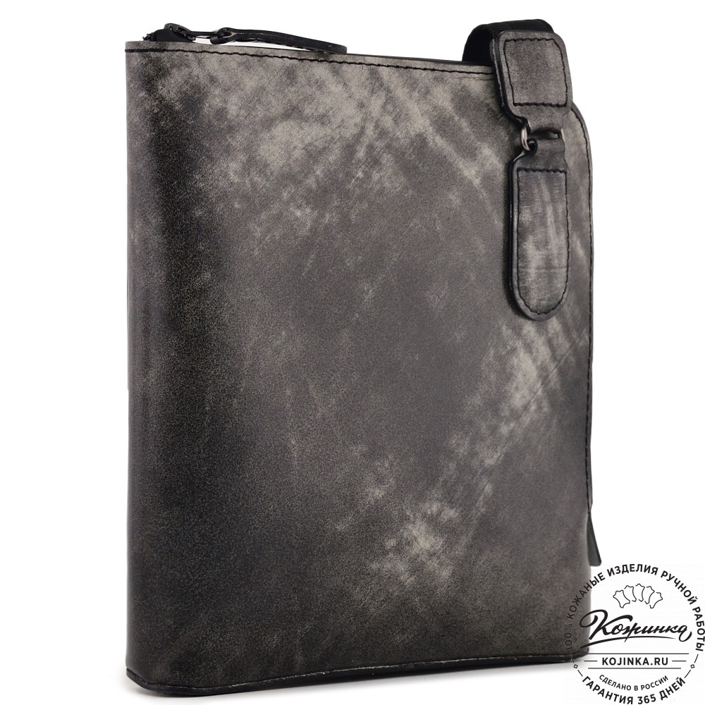 Кожаная сумка "Родос" (пепел глянец)