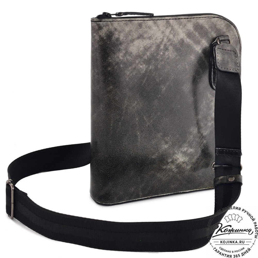 Кожаная сумка "Родос" (пепел глянец)