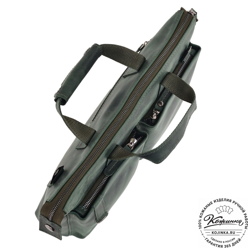  Кожаная деловая сумка "Стюарт" (изумруд)