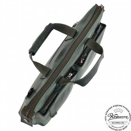  Кожаная деловая сумка "Стюарт" (изумруд)