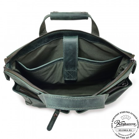  Кожаная деловая сумка "Стюарт" (изумруд)