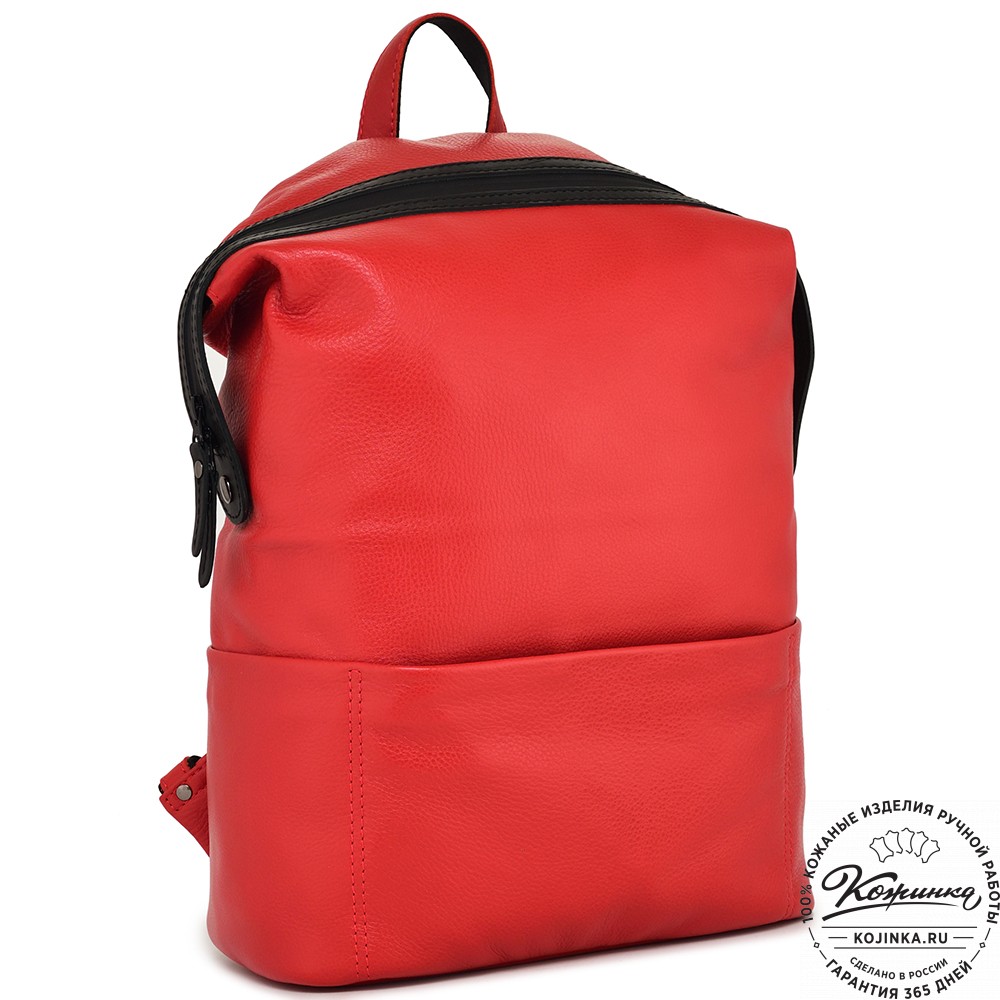 Кожаный рюкзак "Аргентум" (красный)