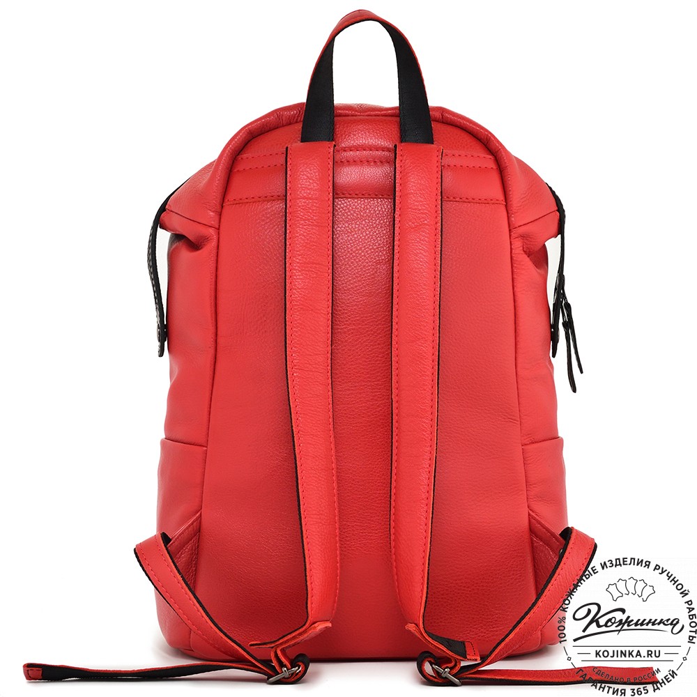 Кожаный рюкзак "Аргентум" (красный)