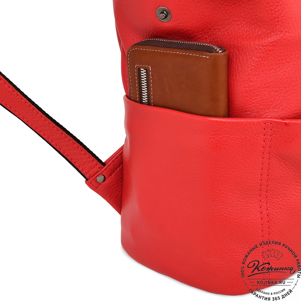 Кожаный рюкзак "Аргентум" (красный)