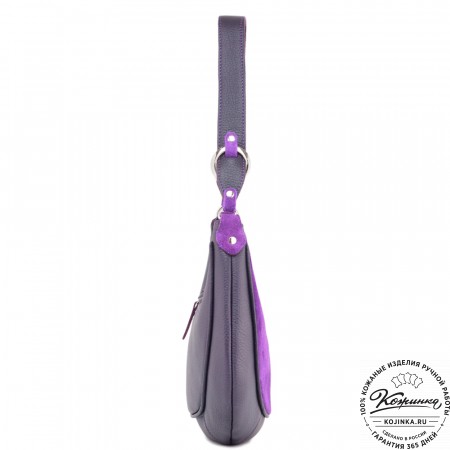  Женская кожаная сумка "Валенсия" (сирень-бордо) 