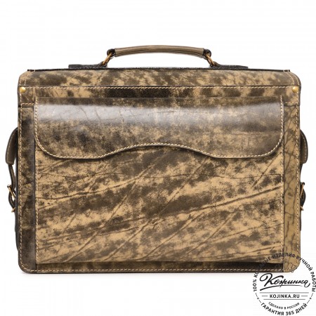 Кожаный портфель-кофр "Адъютант" (пепел глянец) 