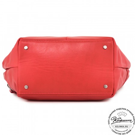 Кожаная женская сумка "Бэлла" (красная гладкая кожа)