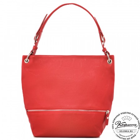 Кожаная женская сумка "Бэлла" (красная гладкая кожа)
