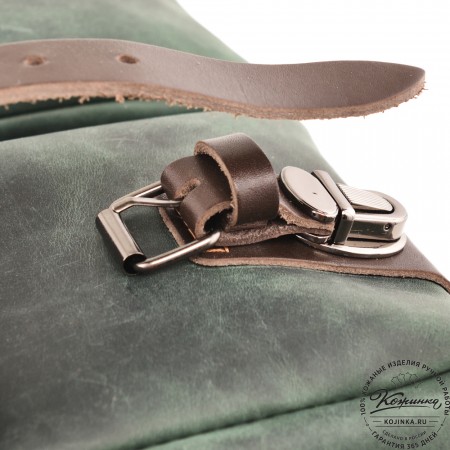 Кожаная сумка "Форман" (изумруд крейзи)