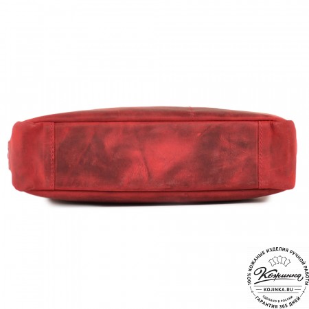  Кожаная деловая сумка "Гранд" (вишня крейзи) 