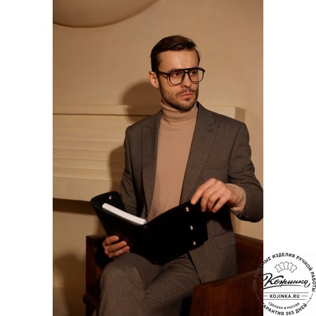 Кожаный ежедневник на кольцах "Джексон" (старение)