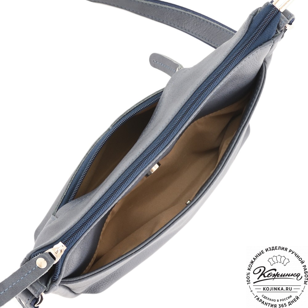 Женская кожаная сумка "Нева" (джинс)