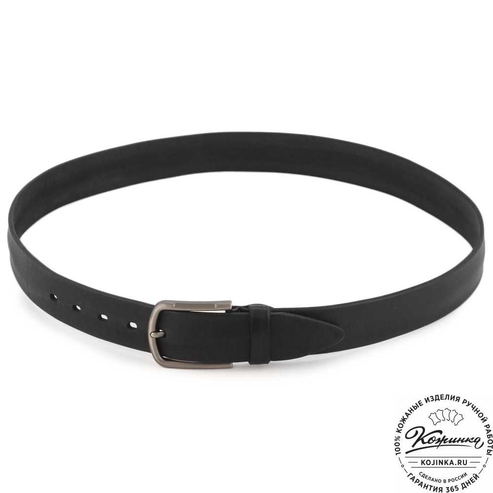Кожаный ремень "Канзас нью" (черный)