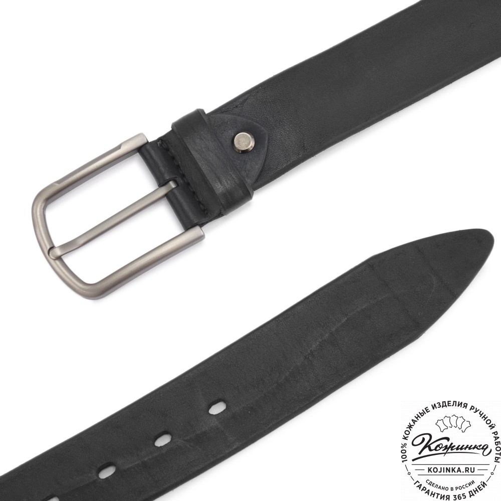 Кожаный ремень "Канзас нью" (черный)