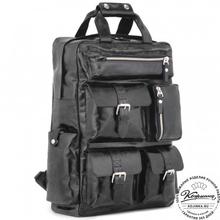 Кожаный рюкзак "Вассерман" (черный антик)