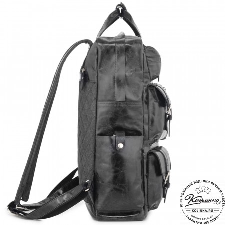 Кожаный рюкзак "Вассерман" (черный антик)