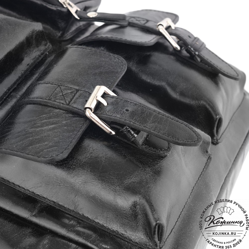 Кожаный рюкзак "Вассерман" (черный антик)