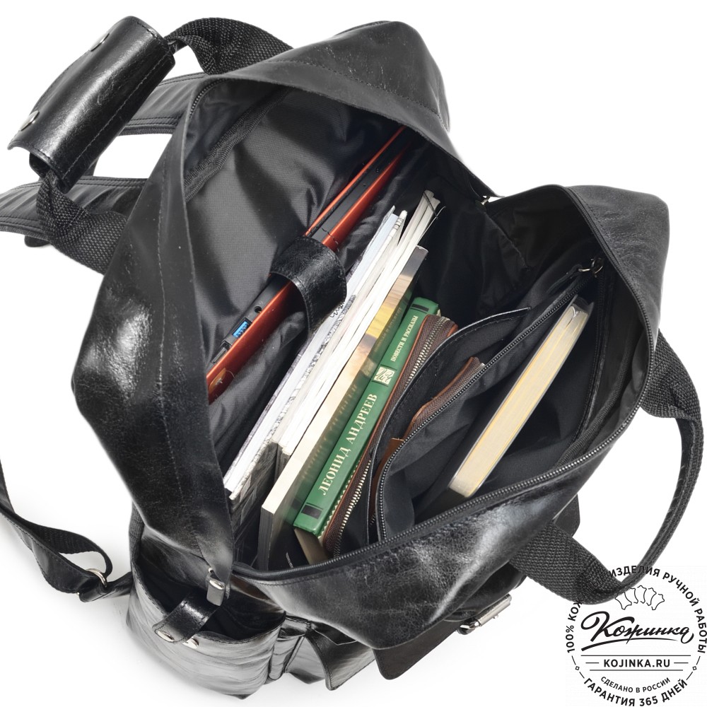 Кожаный рюкзак "Вассерман" (черный антик)