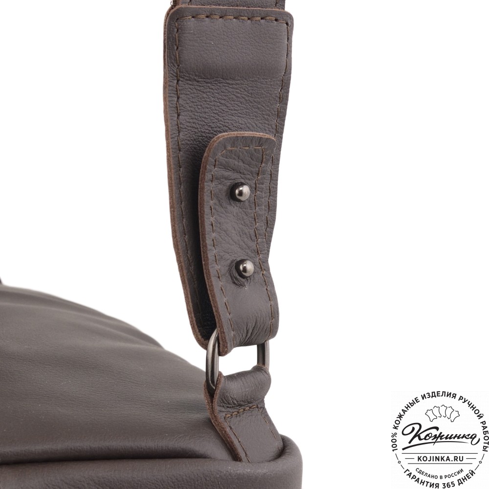 Кожаная сумка на грудь "Вульф" (темно-коричневый)