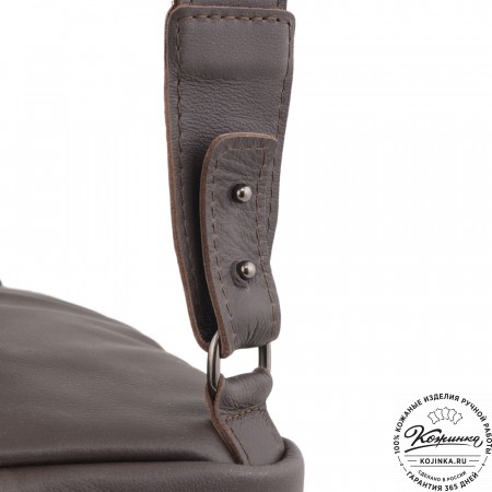 Кожаная сумка на грудь "Вульф" (темно-коричневый)