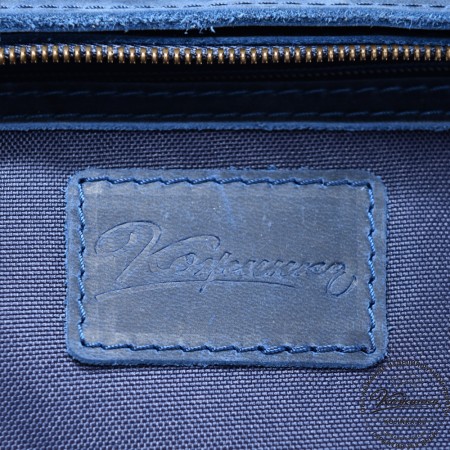  Кожаный портфель "Англетер" (синий крейзи) 