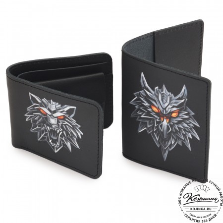 Кожаная обложка на паспорт "Будапешт" "Волк"