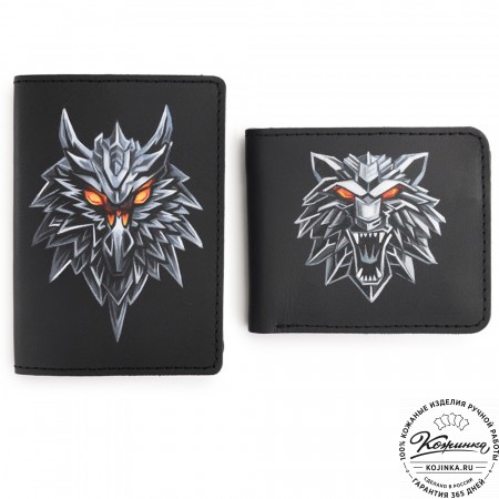 Кожаная обложка на паспорт "Будапешт" "Волк"