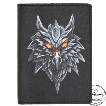 Кожаная обложка на паспорт "Будапешт" "Волк"
