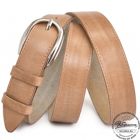 Кожаный ремень "Меган нью" (бежевый) 