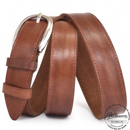  Кожаный ремень "Меган нью" (коньяк)