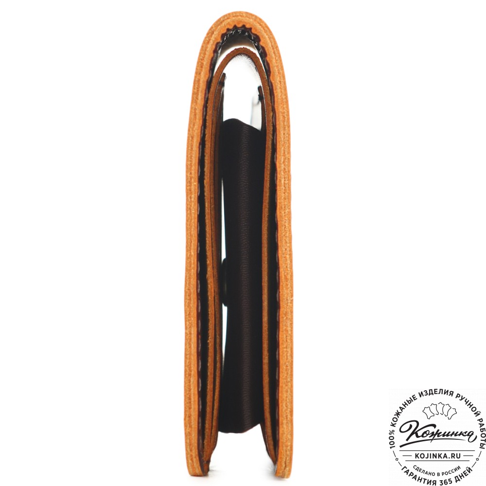  Кожаный бумажник "Рокки" "Чешир" (бордово-коричневый)