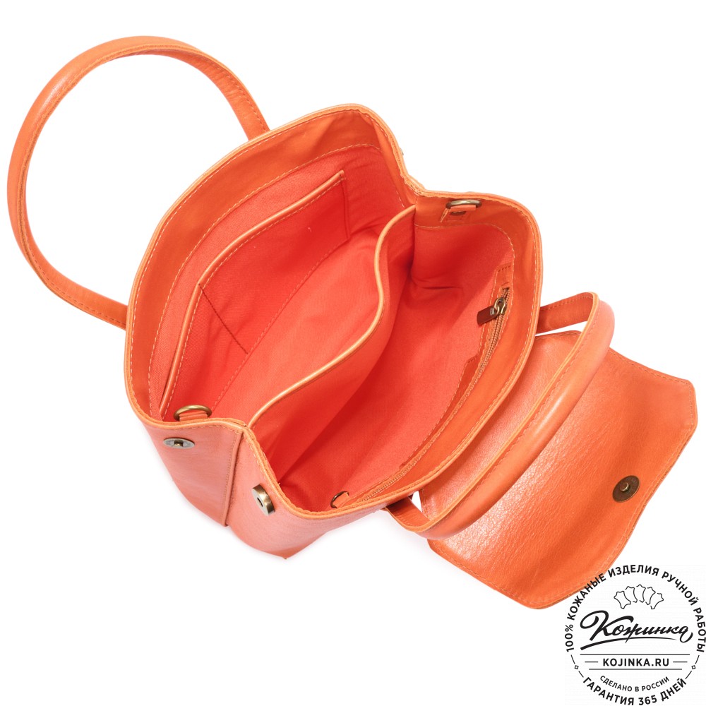 Женская кожаная сумка "Ванесса" (оранж)