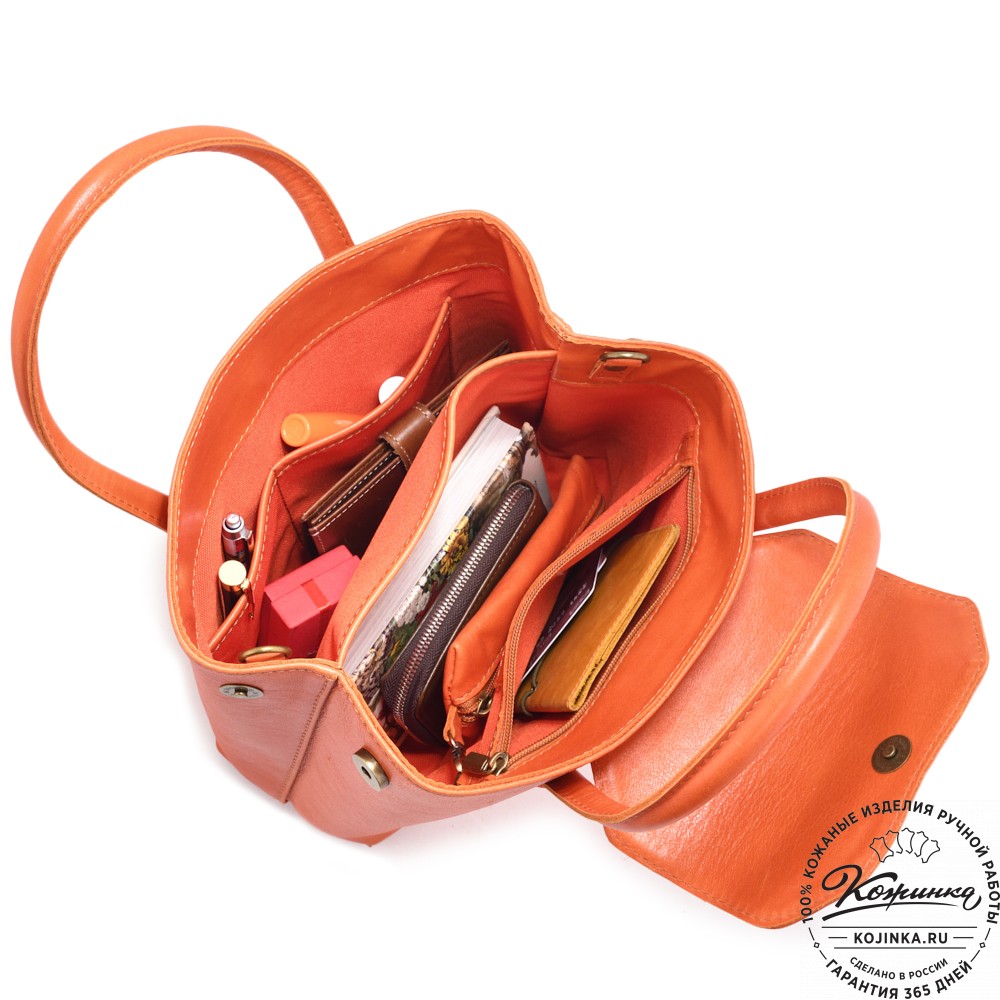 Женская кожаная сумка "Ванесса" (оранж)
