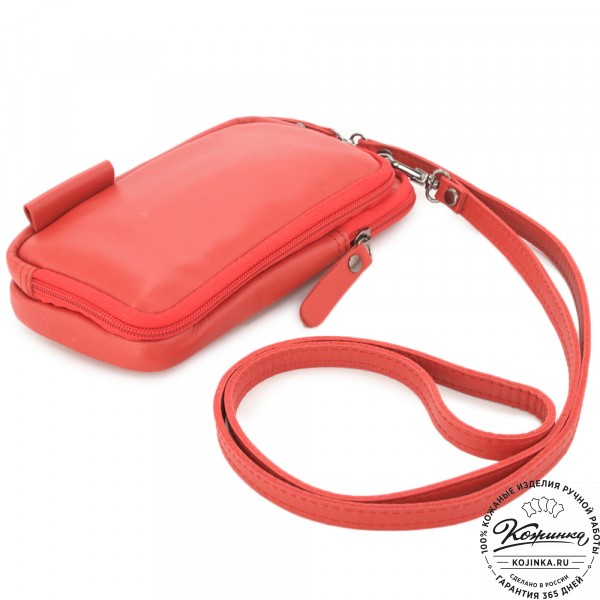 Кожаный клатч "Денвер" (красный). фото 1