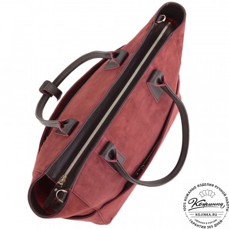 Кожаная женская сумка "Калипсо" (бордо)
