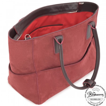 Кожаная женская сумка "Калипсо" (бордо)